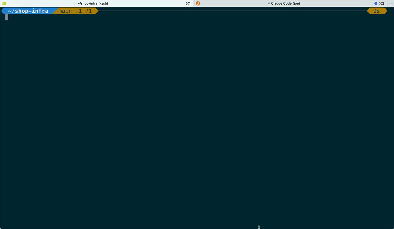 Screen recording: Claude Code asks Joe over MCP whether a change is safe for prod and answers no, citing the live orders pod already crash-looping at its memory limit.